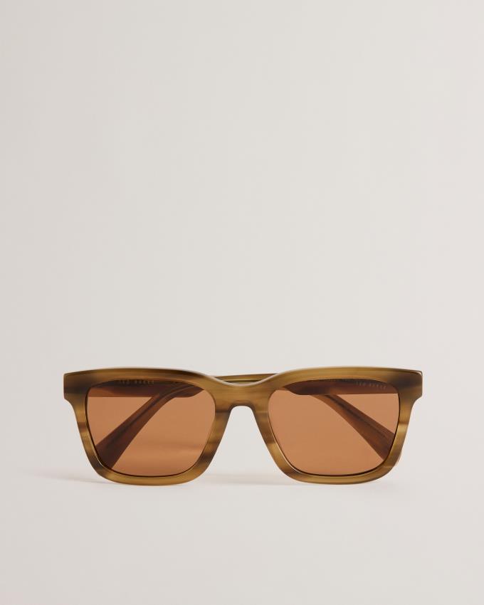 Lunette de Soleil Ted Baker Gradient Square Frame Thick Kaki Homme | EEW-84345021